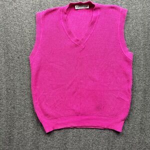 Vintage Gap Sweater Vest Womens Medium Pink 100% Cotton Shaker Knit Union USA